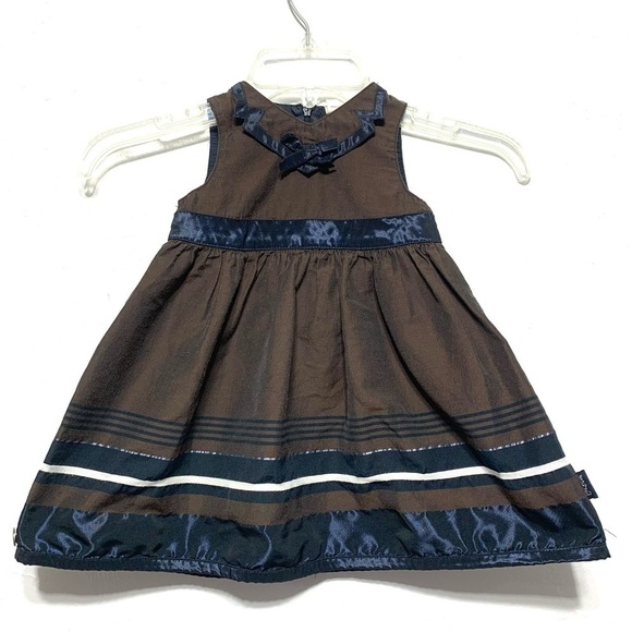 Jottum Dutch Brown & Black Tank Top Dress Girls size 18 Months Fit & Flare - Picture 1 of 8